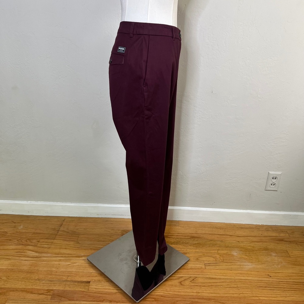 Wildfang The Essential Trouser Size 4 Merlot Purple NEW Chino Work Pants - Picture 4 of 11